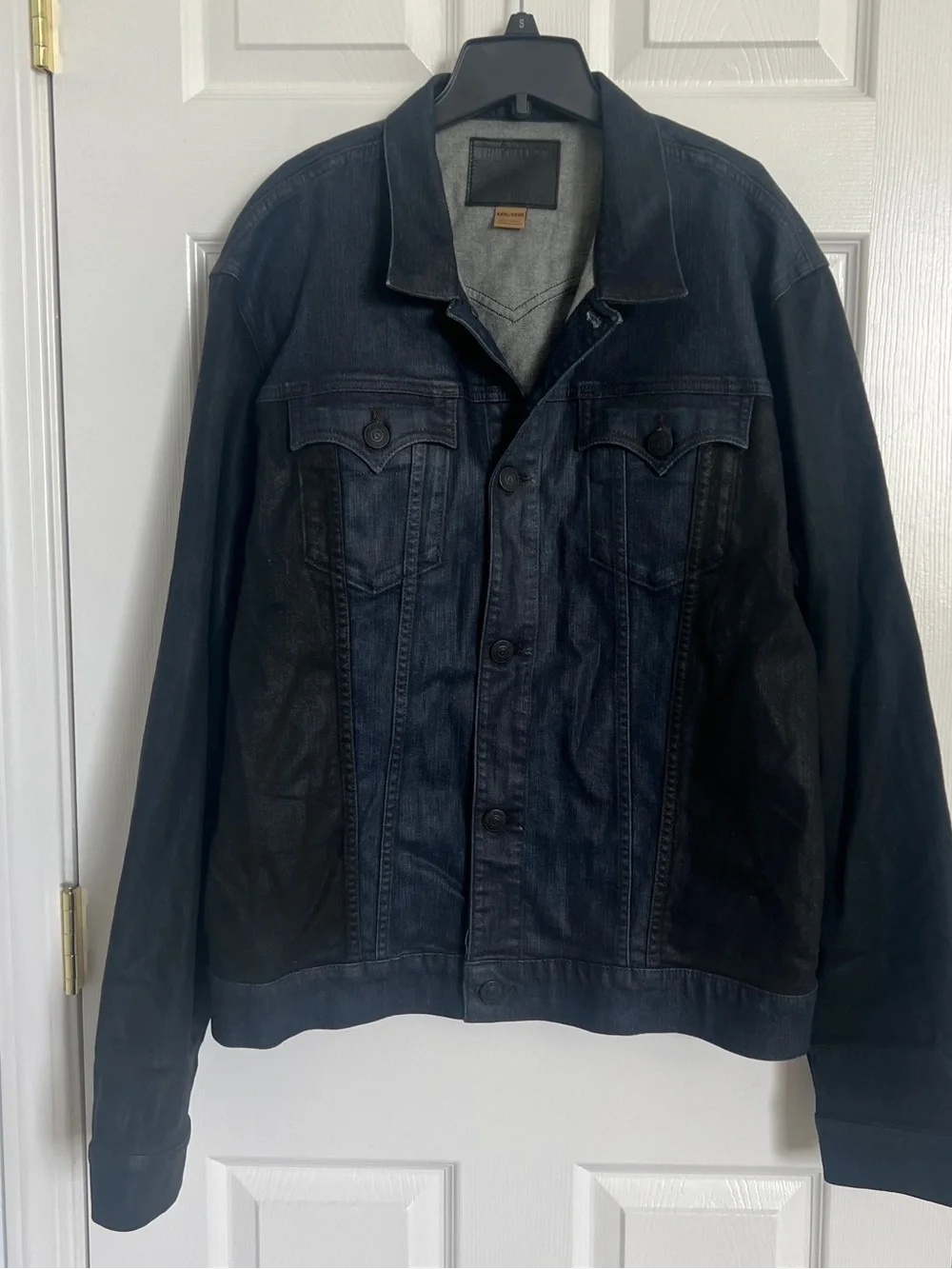True Religion Denim Jacket 3XL Retro Danny Slim Dark Jean Y2K Moto Cafe Street